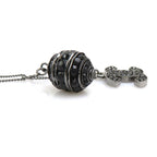 Chanel Necklace CC Logo Gunmetal Black