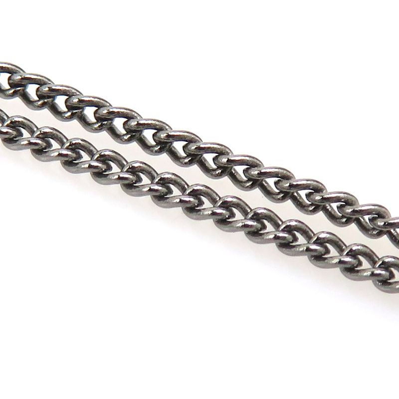 Chanel Necklace CC Logo Gunmetal Black