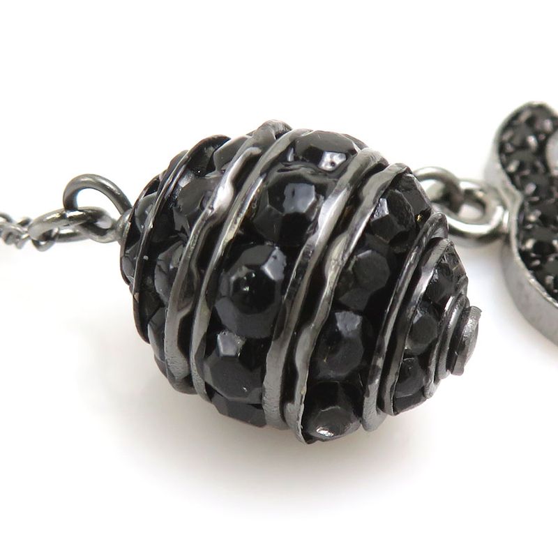 Chanel Necklace CC Logo Gunmetal Black