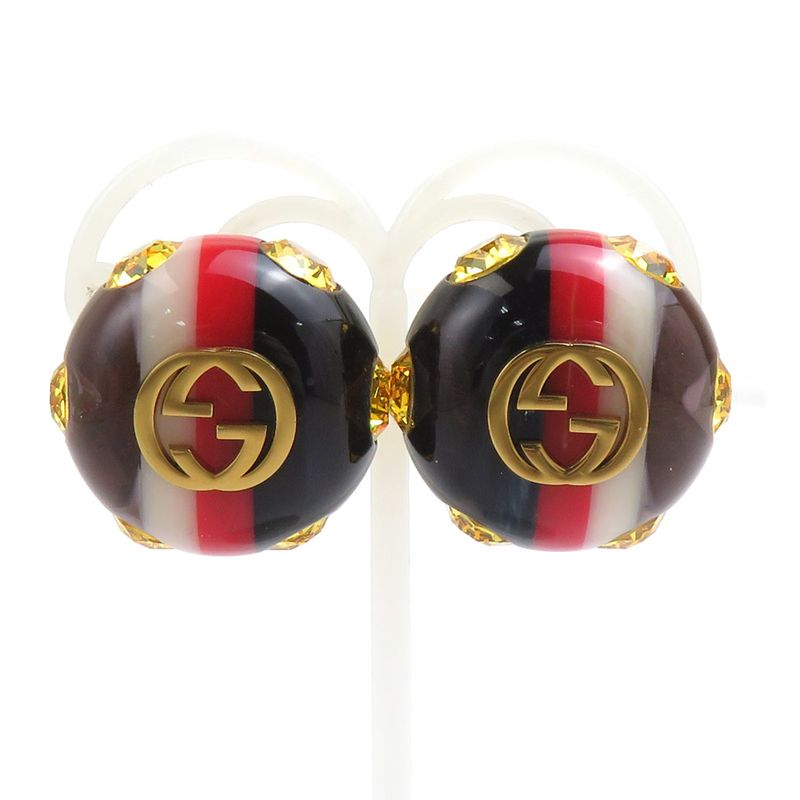 Gucci Earrings White Navy Red