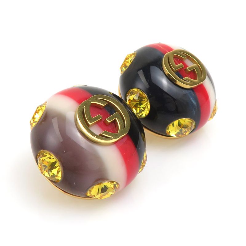 Gucci Earrings White Navy Red