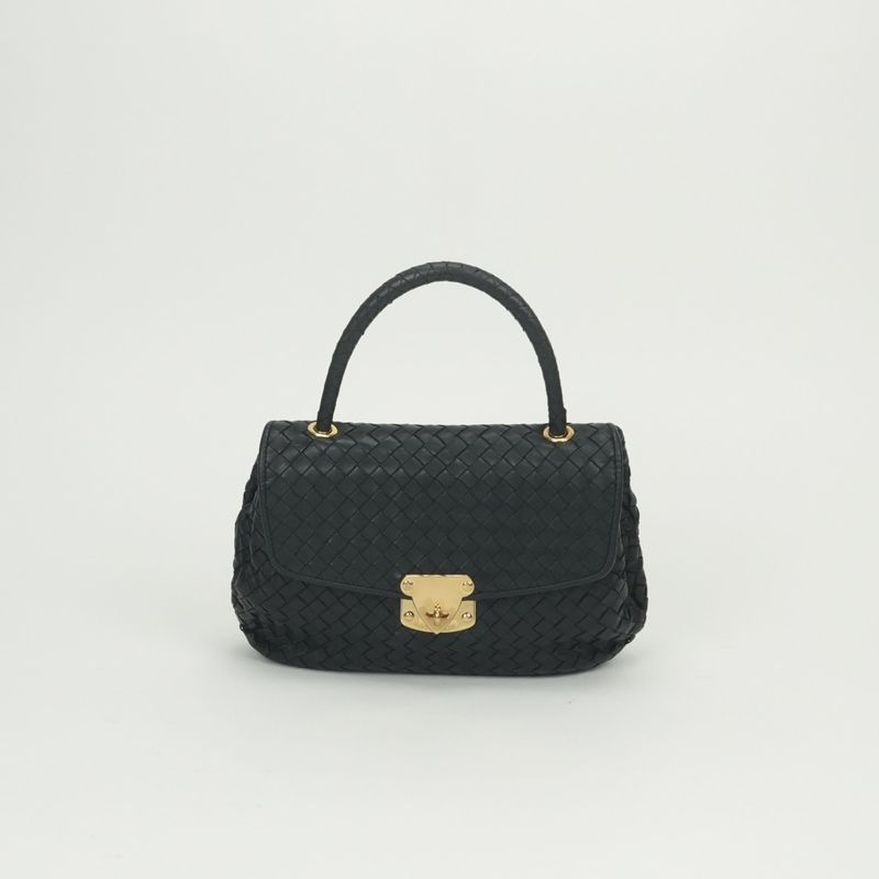 Bottega Veneta Intrecciato Tote Leather Black Gold