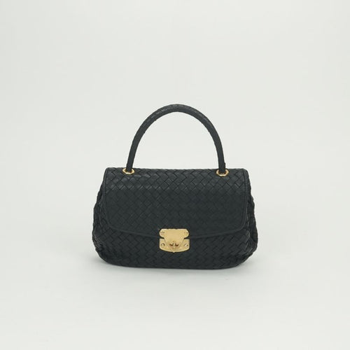 Bottega Veneta Intrecciato Tote Leather Black Gold