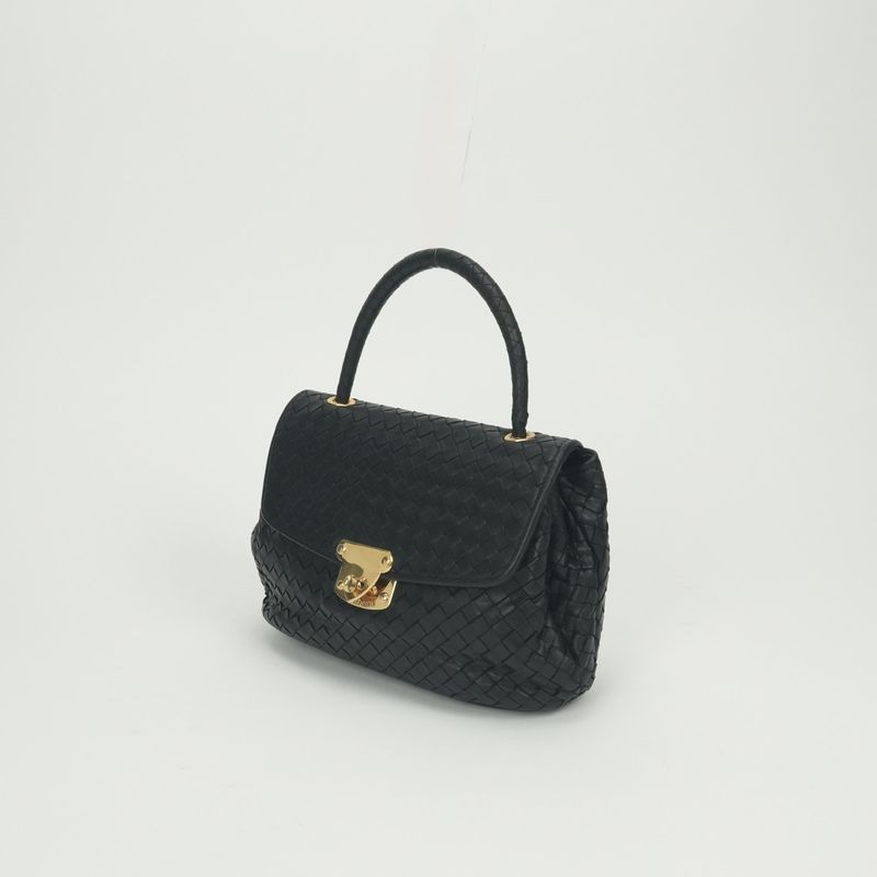 Bottega Veneta Intrecciato Tote Leather Black Gold