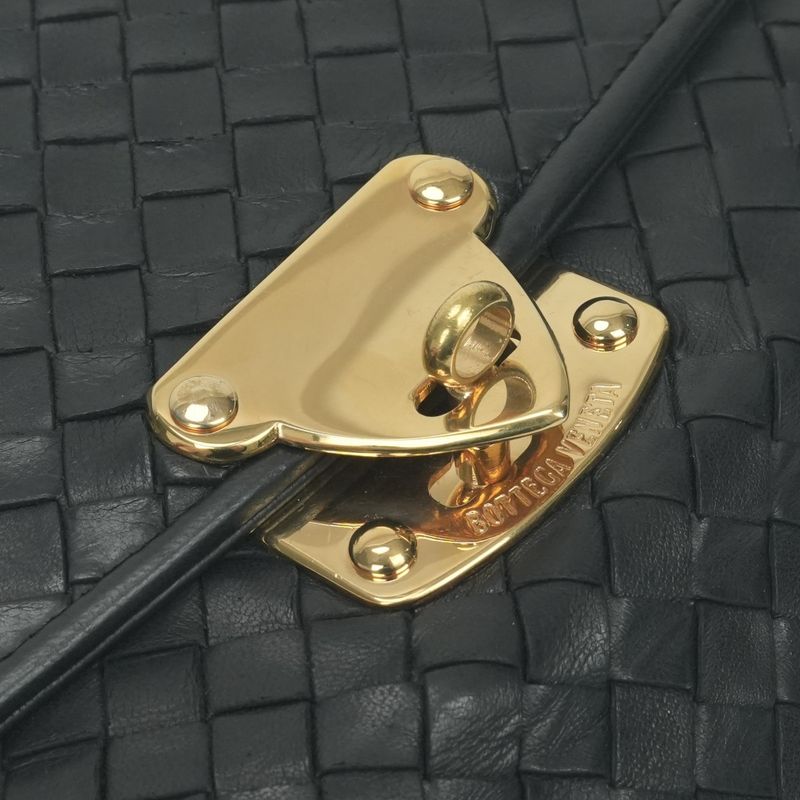 Bottega Veneta Intrecciato Tote Leather Black Gold