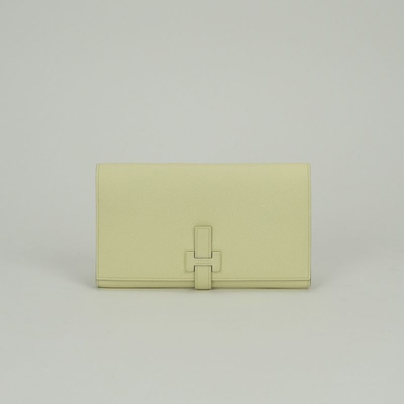 Hermes New Passant Wallet Epsom Jaune Milton Yellow