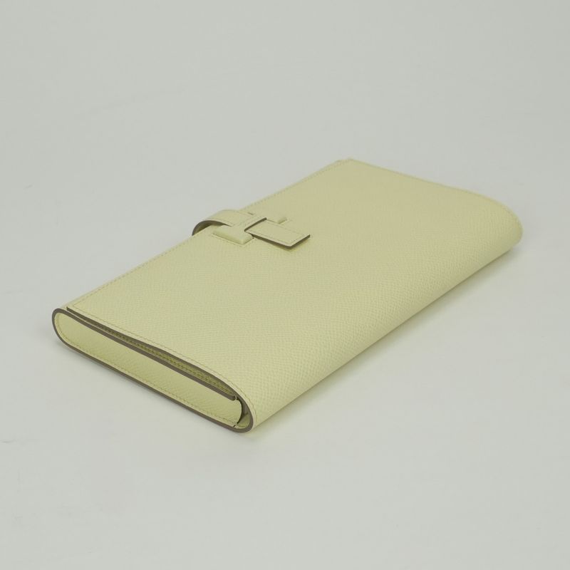 Hermes New Passant Wallet Epsom Jaune Milton Yellow