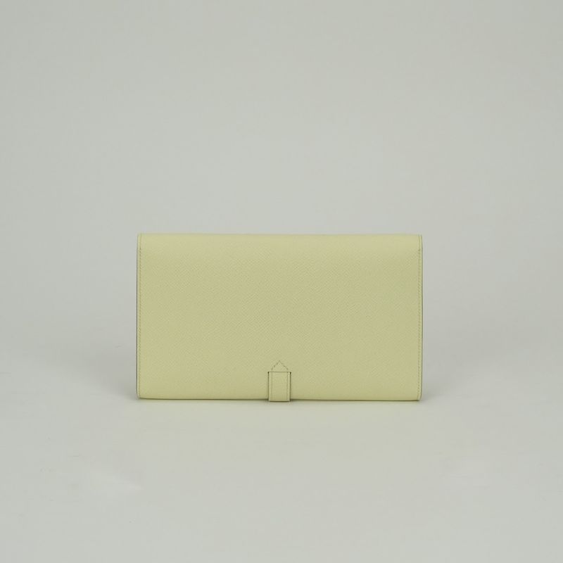 Hermes New Passant Wallet Epsom Jaune Milton Yellow