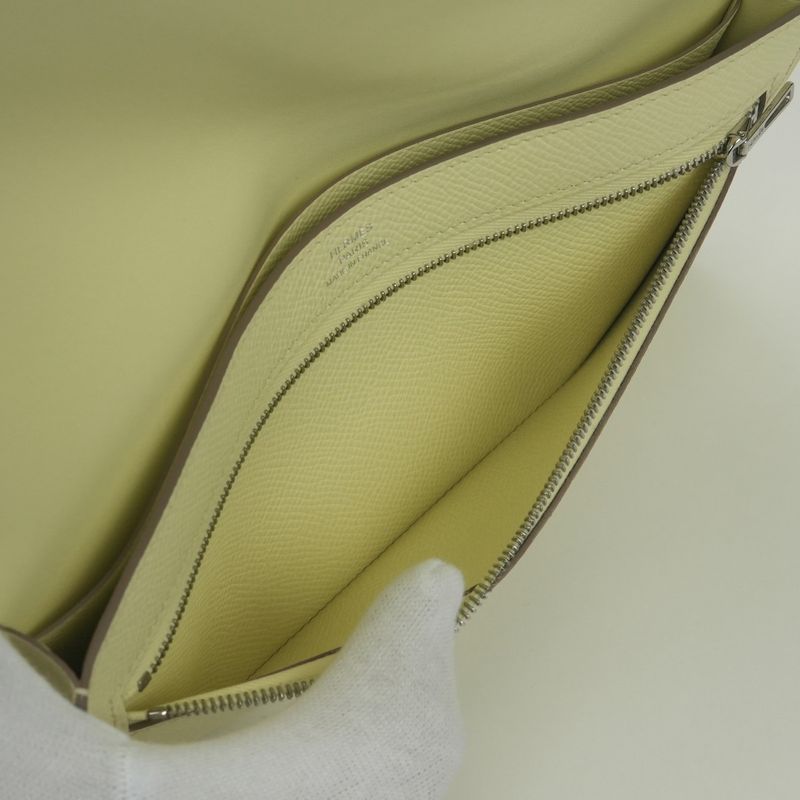 Hermes New Passant Wallet Epsom Jaune Milton Yellow