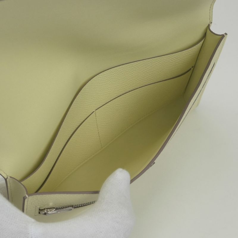 Hermes New Passant Wallet Epsom Jaune Milton Yellow