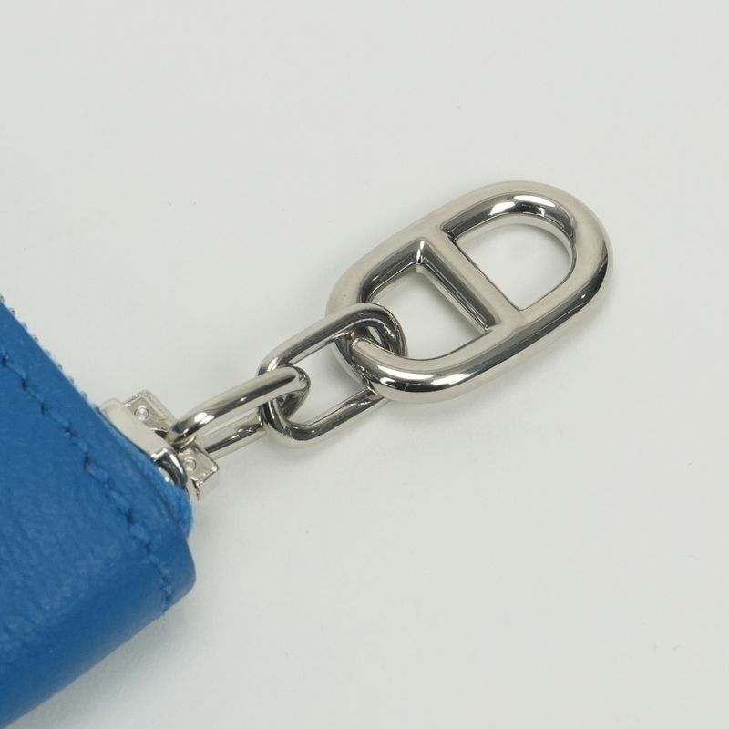 Hermes Zip Azap Wallet Coin Purse Mykonos Blue