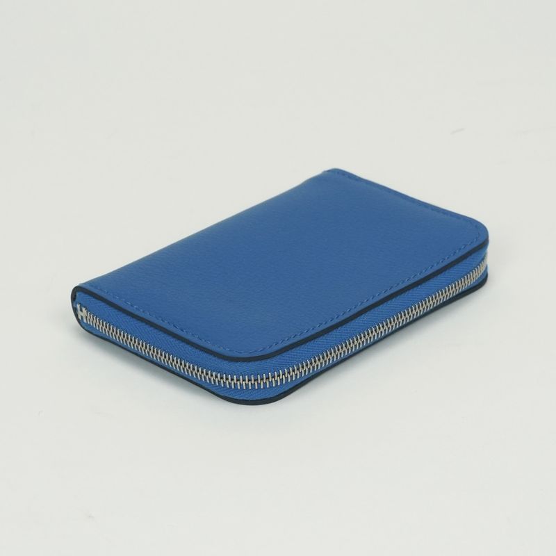 Hermes Zip Azap Wallet Coin Purse Mykonos Blue