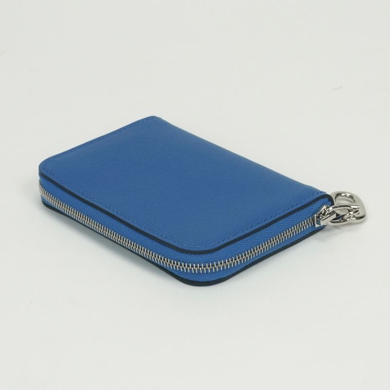 Hermes Zip Azap Wallet Coin Purse Mykonos Blue