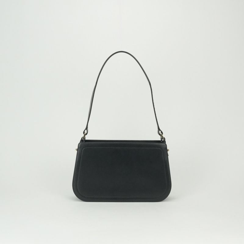 Celine Triomphe Shoulder Bag Black Gold Vintage