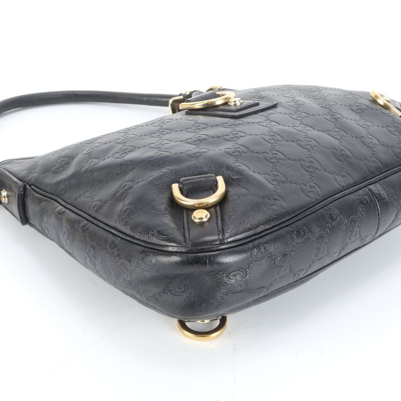 Guccissima Leather Shoulder Bag Hand Black