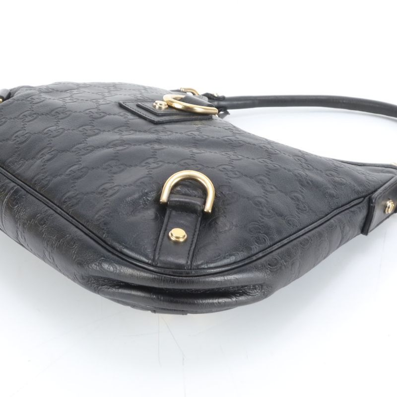 Guccissima Leather Shoulder Bag Hand Black