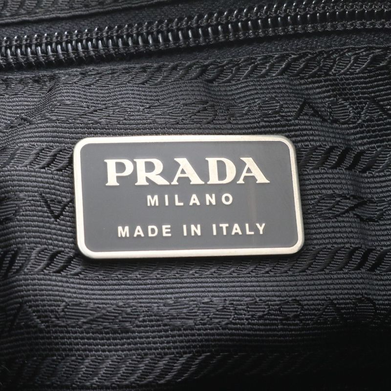 Prada Tessuto Nylon Triangle Logo Leather Shoulder Bag