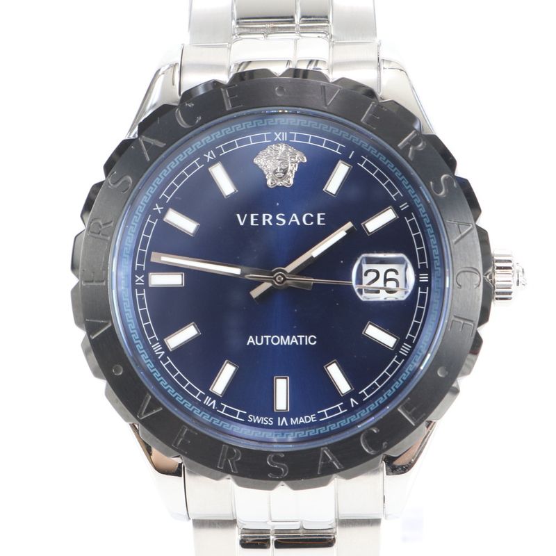 Versace Helenium Automatic Blue Watch Silver
