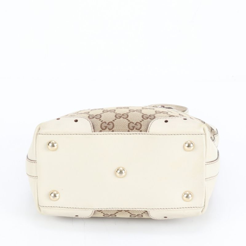 Gucci GG Canvas Horsebit Leather Tote Shoulder Hand Eem