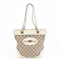 Gucci GG Canvas Horsebit Leather Tote Shoulder Hand Eem
