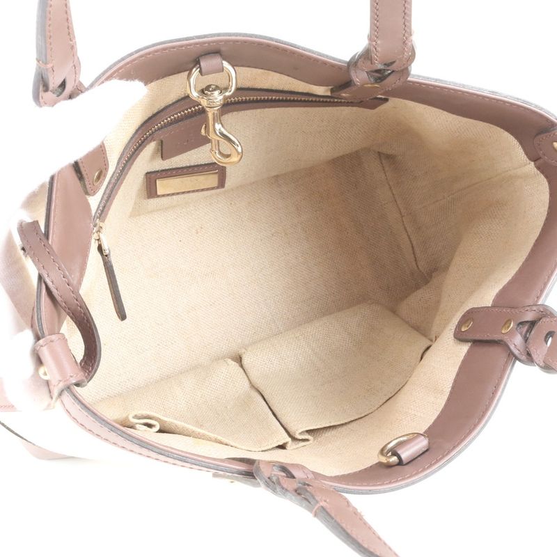 Gucci Craft Leather Canvas Tote