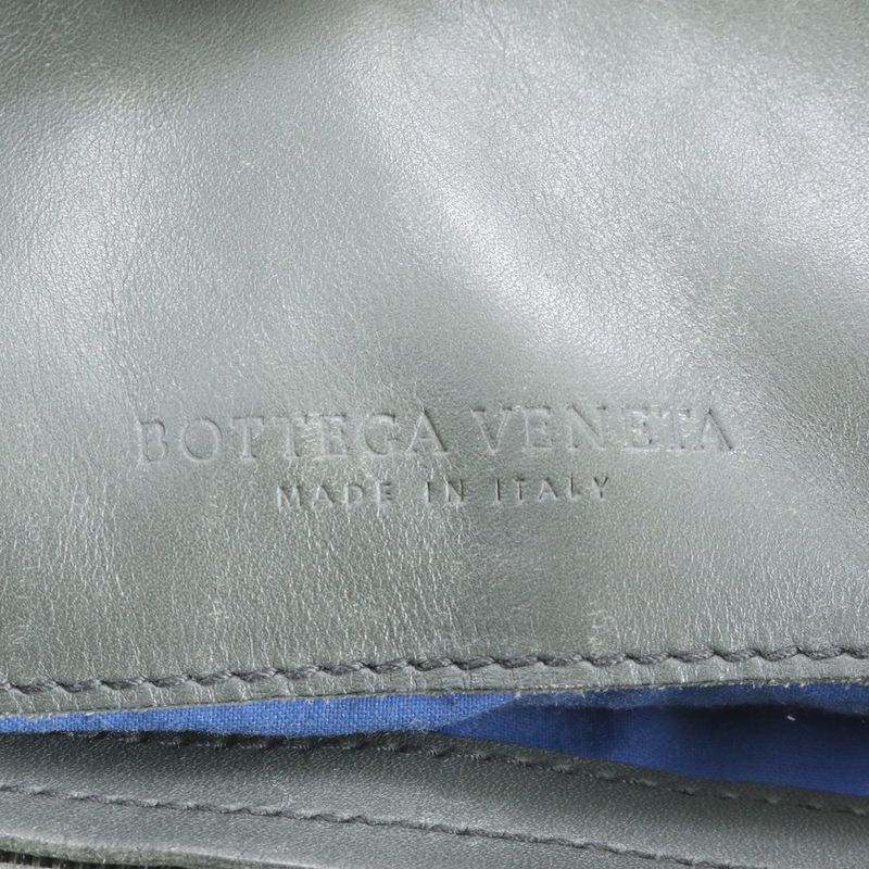 Bottega Veneta Intrecciato Braided Leather Shoulder Bag Khaki Green