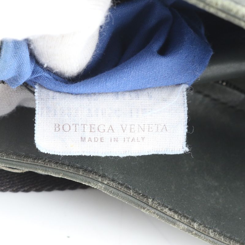 Bottega Veneta Intrecciato Braided Leather Shoulder Bag Khaki Green