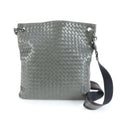Bottega Veneta Intrecciato Braided Leather Shoulder Bag Khaki Green