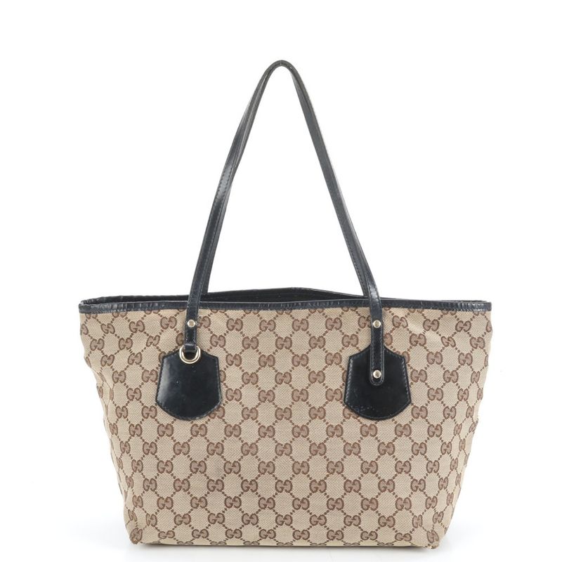 Gucci GG Canvas Leather Tote