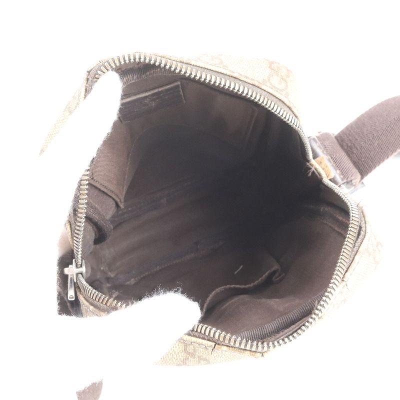 Gucci GG Supreme Leather Shoulder Bag Brown Beige