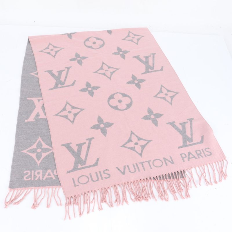Louis Vuitton Monogram Echarpe LV Essential Cashmere Silk Fringe Scarf