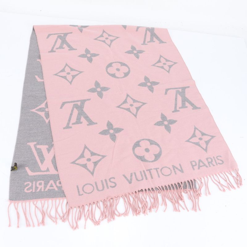 Louis Vuitton Monogram Echarpe LV Essential Cashmere Silk Fringe Scarf