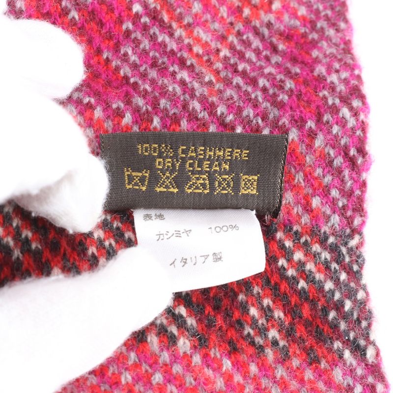 Louis Vuitton Tag Cashmere Fringe Scarf Shawl Mee