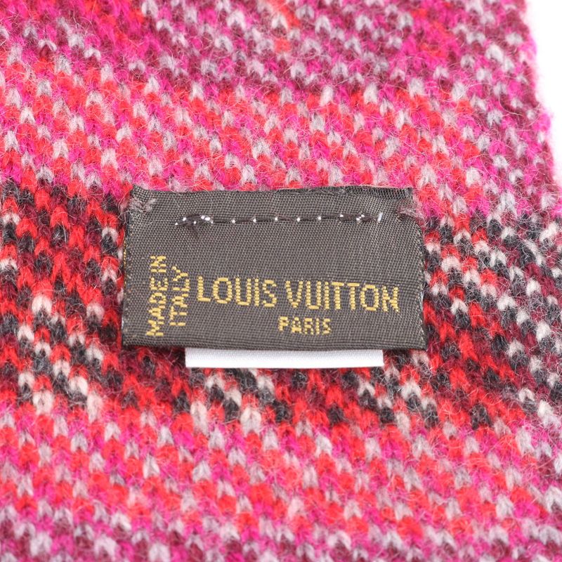Louis Vuitton Tag Cashmere Fringe Scarf Shawl Mee