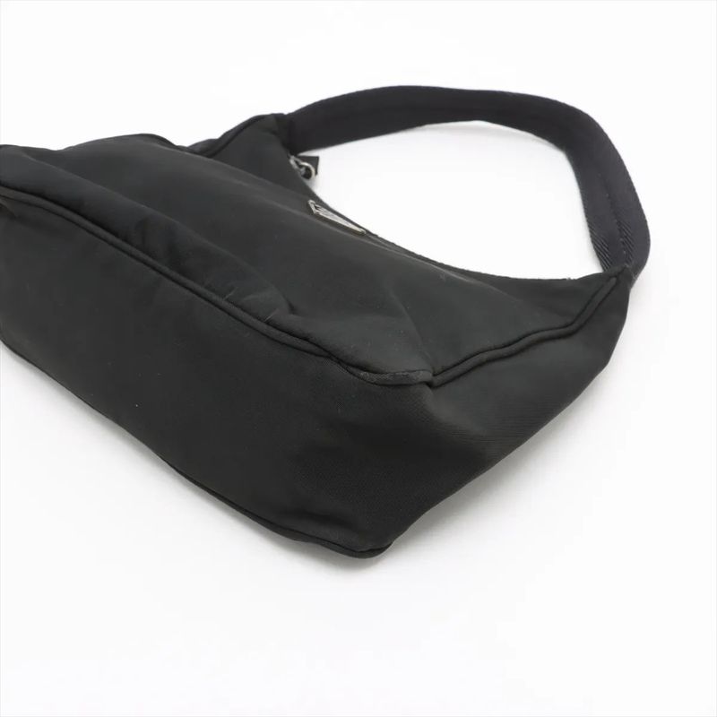 Prada Tessuto Nylon Triangle Logo Handbag Black