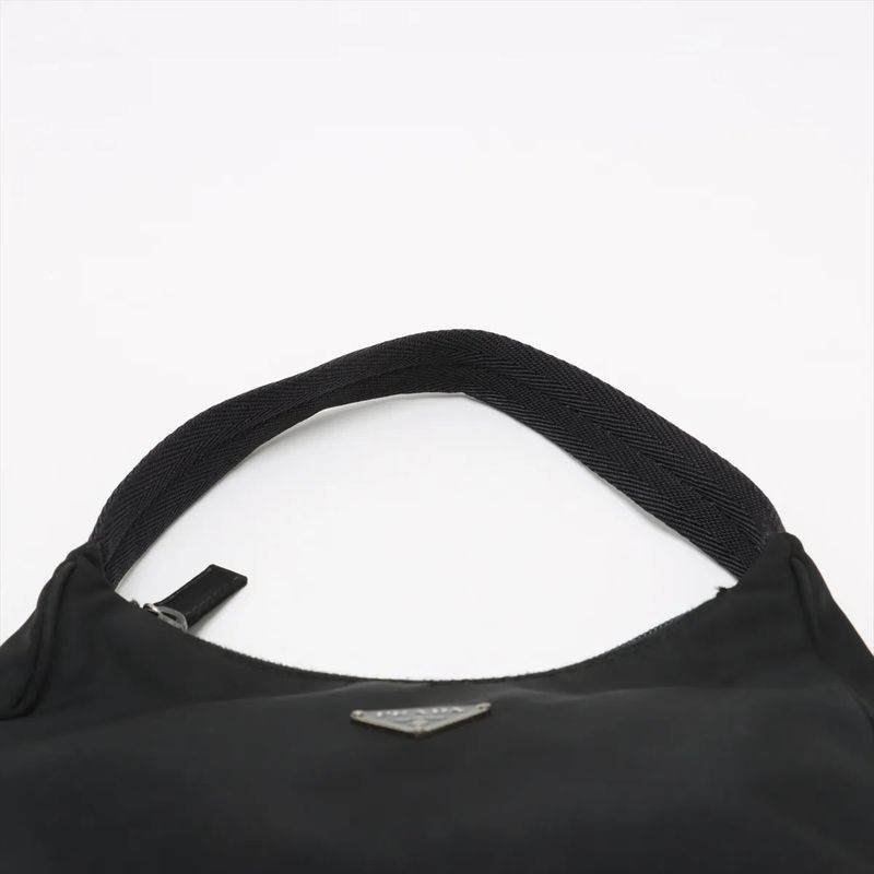 Prada Tessuto Nylon Triangle Logo Handbag Black