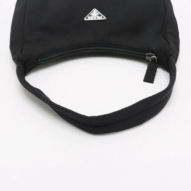 Prada Tessuto Nylon Triangle Logo Handbag Black
