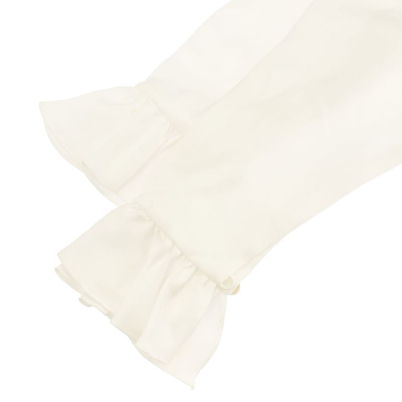 Saint Laurent Yves Chemises Frill Blouse Shirt White
