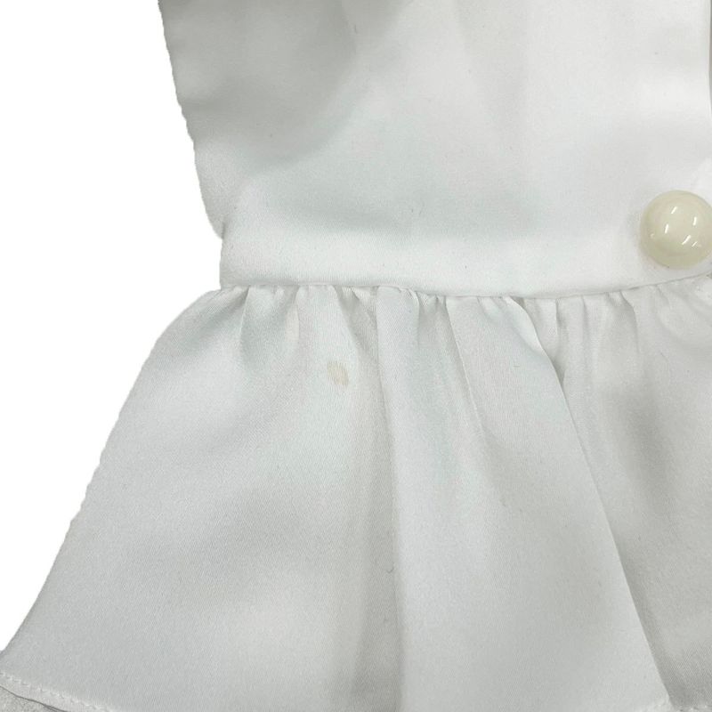 Saint Laurent Yves Chemises Frill Blouse Shirt White