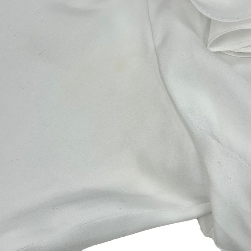Saint Laurent Yves Chemises Frill Blouse Shirt White