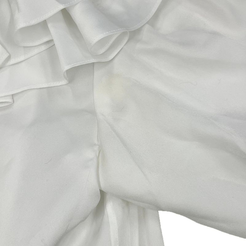 Saint Laurent Yves Chemises Frill Blouse Shirt White