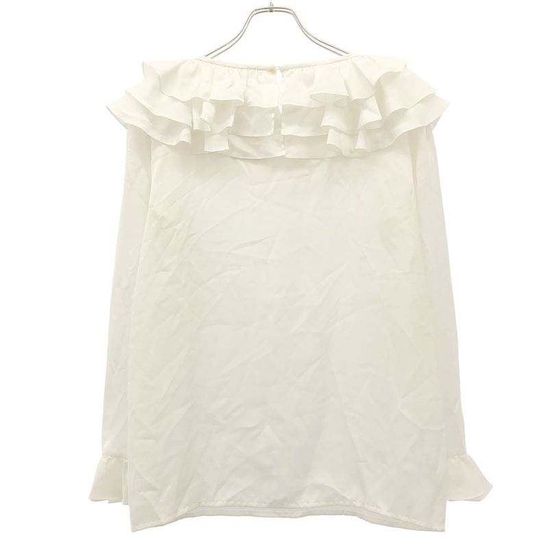 Saint Laurent Yves Chemises Frill Blouse Shirt White