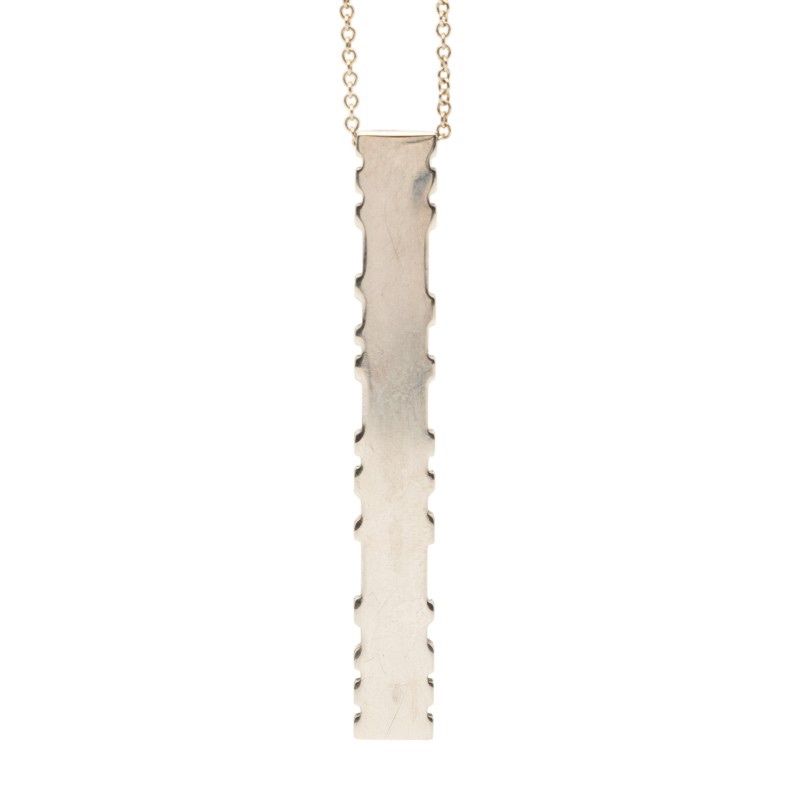 Tiffany & Co Atlas Plate Chain Pendant Necklace Silver