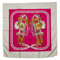 Hermes Carre 90 Brides de Gala Ceremonial Bridle Pink Ivory Silk Scarf