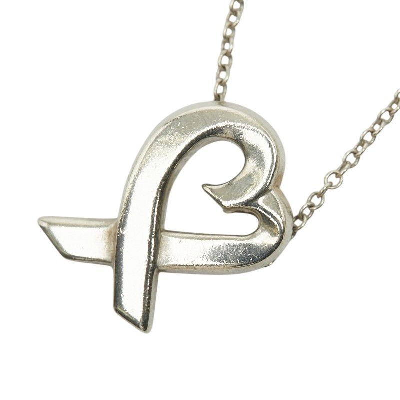 Tiffany & Co Paloma Picasso Loving Heart Chain Pendant Necklace Silver