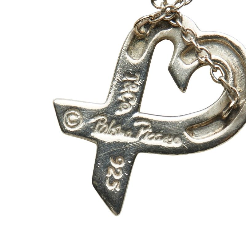 Tiffany & Co Paloma Picasso Loving Heart Chain Pendant Necklace Silver
