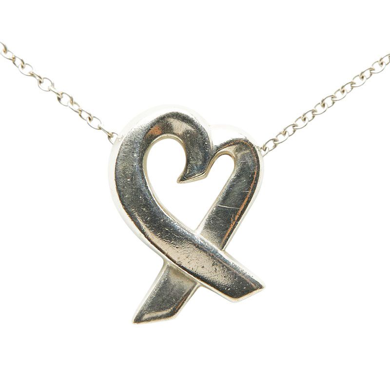 Tiffany & Co Paloma Picasso Loving Heart Chain Pendant Necklace Silver