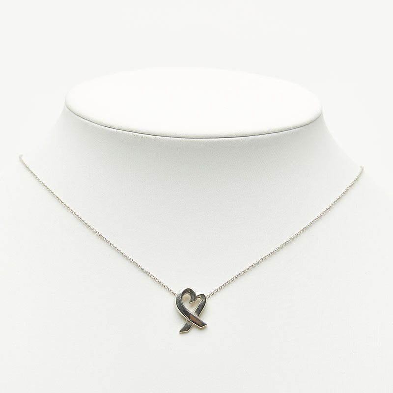 Tiffany & Co Paloma Picasso Loving Heart Chain Pendant Necklace Silver