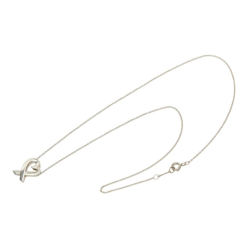Tiffany & Co Paloma Picasso Loving Heart Chain Pendant Necklace Silver
