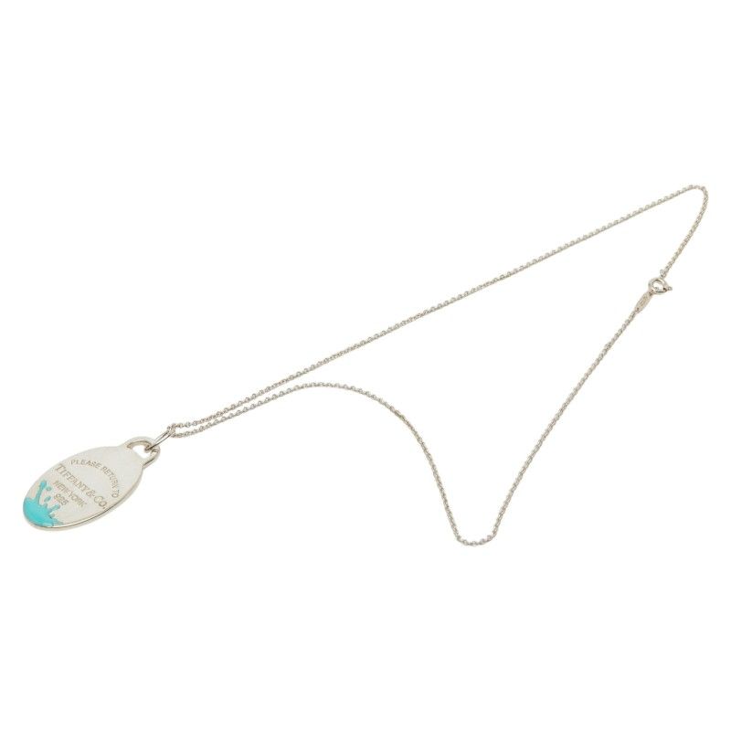 Tiffany & Co Return to Color Splash Oval Silver Necklace